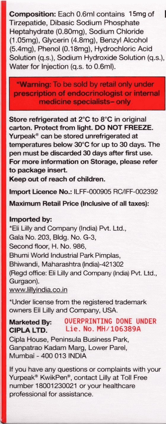 Yurpeak 15mg Kwikpen