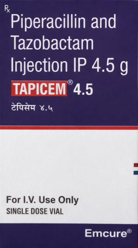 Tapic EM 4.5gm Injection - Antibiotics Division Medicine by Emcure Pharmaceuticals Pvt Ltd