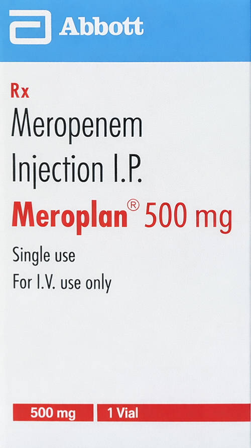 Meroplan 500mg Injection - Antibiotics Division Medicine by ABBOTT INDIA LTD