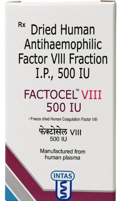 Factocel Viii 500IU Injection - Hematology Division Medicine by Intas pharmaceutical pvt ltd