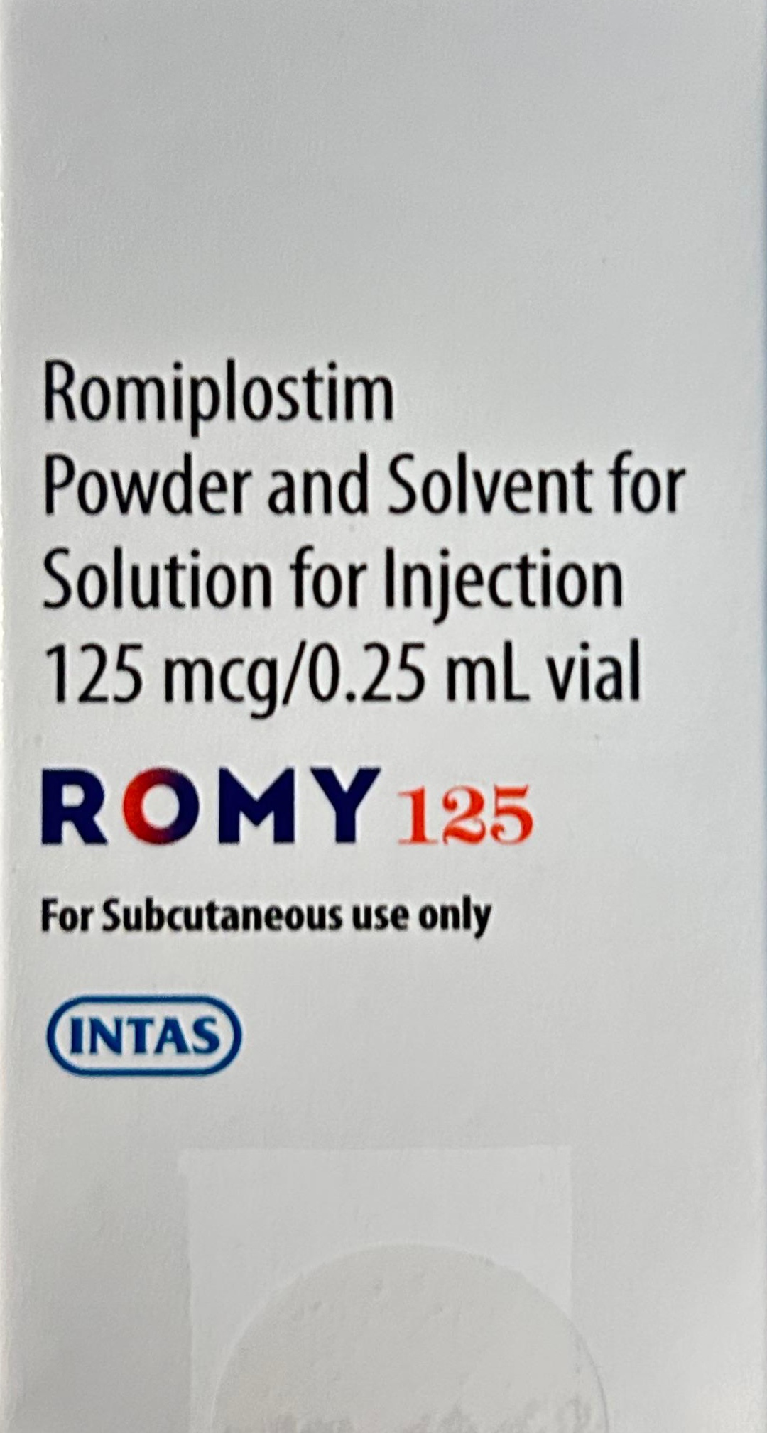 Romy 125mcg Injection - Hematology Division Medicine by Intas pharmaceutical pvt ltd