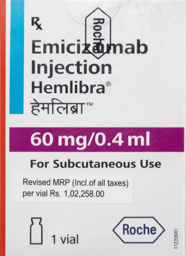 Hemlibra 60mg Injection - Hematology Division Medicine by Roche Products India Pvt Ltd