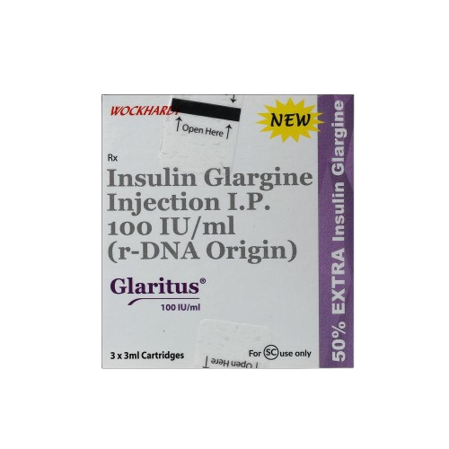 Glaritus 100IU/ml Cartridge 1 x 3 - Diabetes Division Medicine