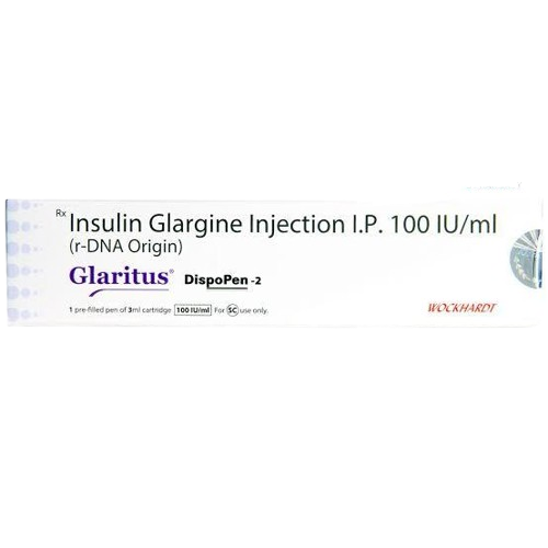 Glaritus 100IU/ml Dispopen 2 - Diabetes Division Medicine by Wockhardt Ltd