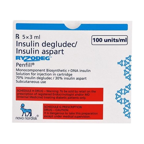 Ryzodeg 100IU/ml Penfill - Diabetes Division Medicine by Novo Nordisk India Pvt Ltd